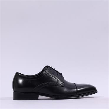 Tommy Bowe Witbank Toe Cap Derby Shoe - Black Leather